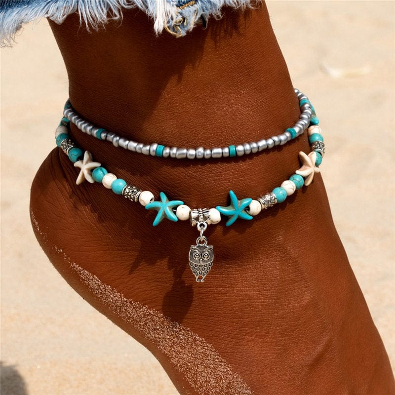 New Shell Beads Starfish Anklets for Women Beach Anklet Leg Bracelet Handmade Bohemian Foot Chain Boho Jewelry Sandals Gift