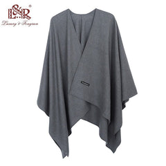 2022 New Fashion Cashmere Winter Women Poncho Scarves Women Solid Shawl Cape Foulard Femme Pashmina Female Bufanda Mujer Sjaal