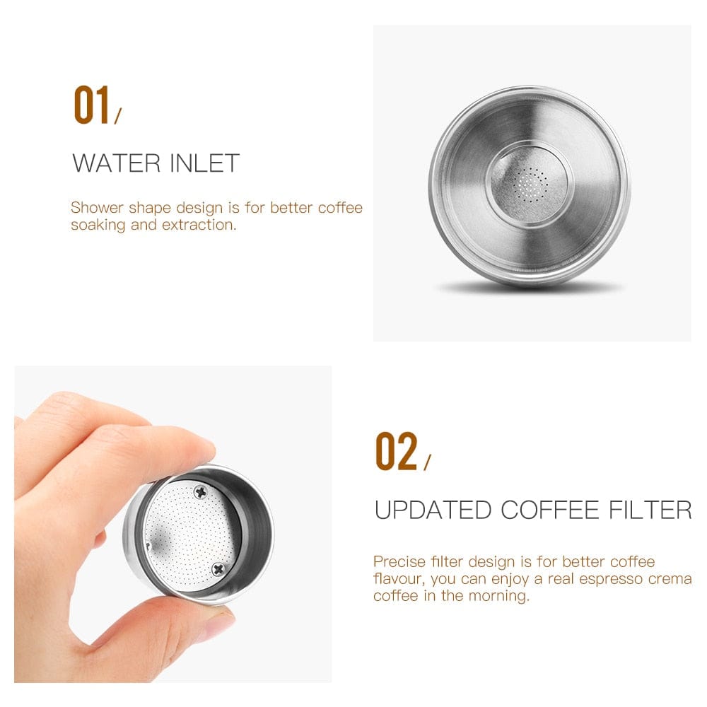 ICafilas Stainless Steel Reusable Illy Coffee Filter Tamper Set Refillable Capsules Pod Tamper For ILLY X9 X8 X7.1 Y5 Y3 Y1.1 - Wowza