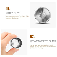 ICafilas Stainless Steel Reusable Illy Coffee Filter Tamper Set Refillable Capsules Pod Tamper For ILLY X9 X8 X7.1 Y5 Y3 Y1.1 - Wowza