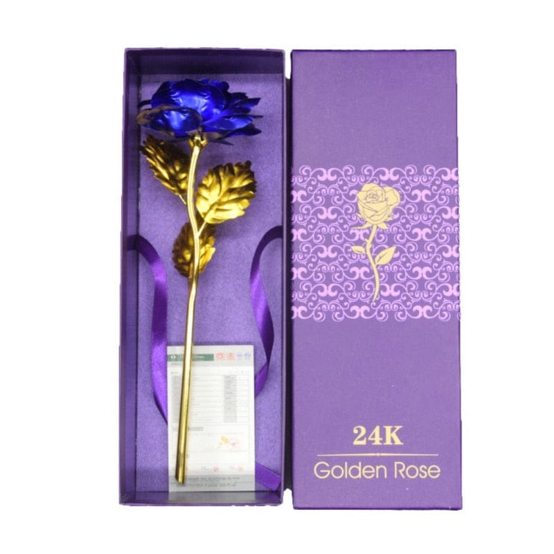 24k Gold Plated Rose With Love Holder Box Gift Valentine's Day Mother's Day Gifts Flower Gold Dipped Rose