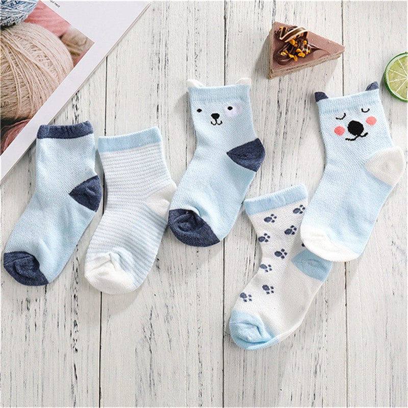 5 Pair/lot Cotton Baby Socks Printing mustache Girls Boys Children Socks Spring Autumn Infant Toddler Kids Socks For 1-3 Year