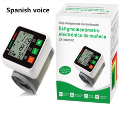 Wrist Digital Blood Pressure Monitor  English / Russian / Portuguese / Spanish Voice  Broadcast Tonometer