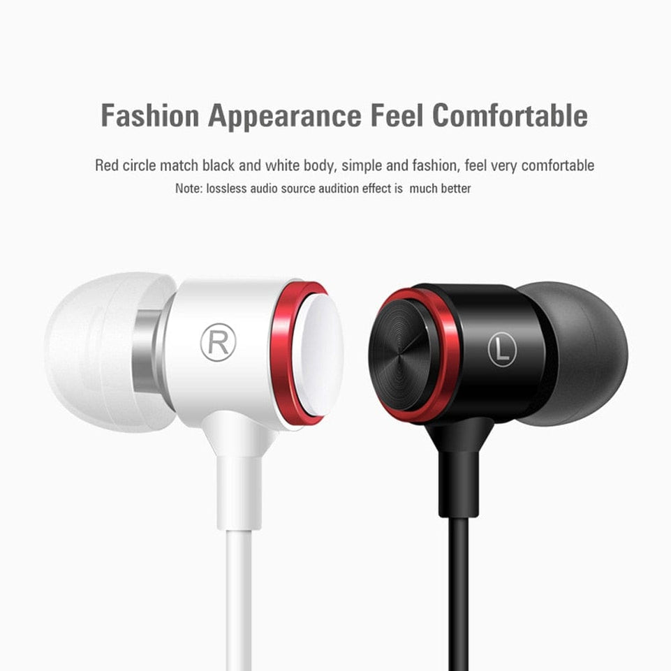 Stereo Bass Headphone In-Ear 3.5MM Wired Earphones Metal HIFI Earpiece with MIC for Xiaomi Samsung Huawei Phones