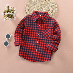 VIDMID Boys shirts for Girls British Plaid child Shirts kids school Blouse red tops clothes Kids Children plaid 12 years 6010 01