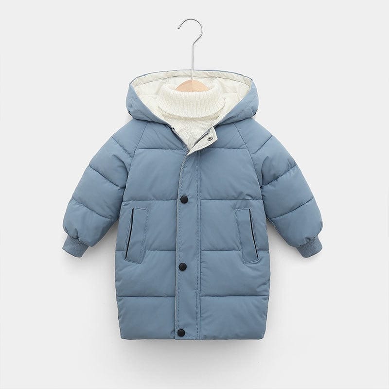 Children's Down Coat Winter Teenage Baby Boys Girls Cotton-padded Parka & Coats Thicken Warm Long Jackets Toddler Kids Outerwear