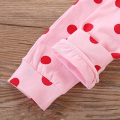 Spring Fall Cotton Newborn Baby Girl Clothes 0-3 Months Polka Dot Unisex Infant Clothes Set Boy 3-piece Clothing With Hat