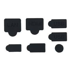 6pcs /7pcs Black Silicone Dust Plugs Set USB HDM Interface Anti-dust Cover Dustproof Plug for PS5 Game Console Accessories Parts