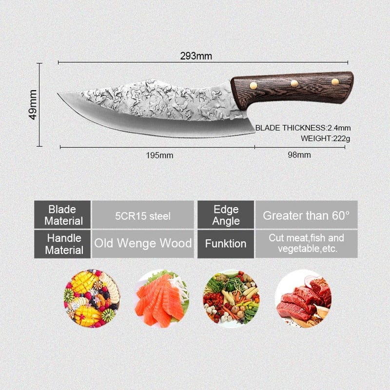 Forging Boning Knife Meat Cleaver Japanese High Carbon Steel Knife Hand-Made Kitchen Chef Knife Butcher Knife Cutter - Wowza