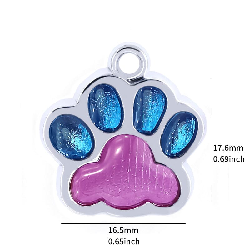 Personalized Dog Cat Tags Engraved Cat Dog Puppy Pet ID Name Collar Tag Pendant Pet Accessories Paw Glitter Pendant - Wowza