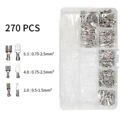 Wire Connector Male Female Box Insulated Cable Macho Connector 2.8/6.3mm Electrical Crimp Terminals Spade Connectors Assorted Kit