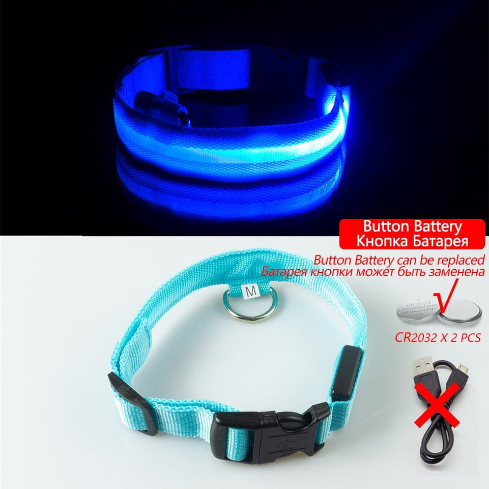 USB Charging/Battery replacement Led Dog Collar Anti-Lost Collar For Dogs Puppies Dog Collars Leads LED Supplies Pet Products - Wowza