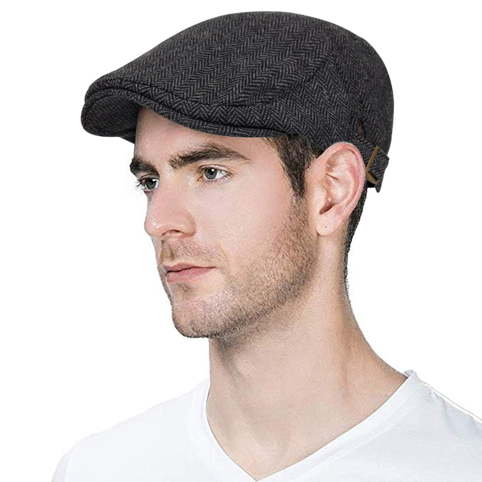 2019 new Man Berets cotton British Vintage Flat Caps Gatsby Male Solid Gray Black Spring Autumn Winter Adjustable Driver Hats
