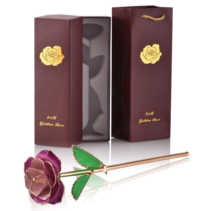 Gifts for Women 24k Gold Dipped Rose with Stand Eternal Flowers Forever Love In Box Girlfriend Wedding Valentine Gift for Her