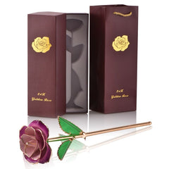 Gifts for Women 24k Gold Dipped Rose with Stand Eternal Flowers Forever Love In Box Girlfriend Wedding Valentine Gift for Her