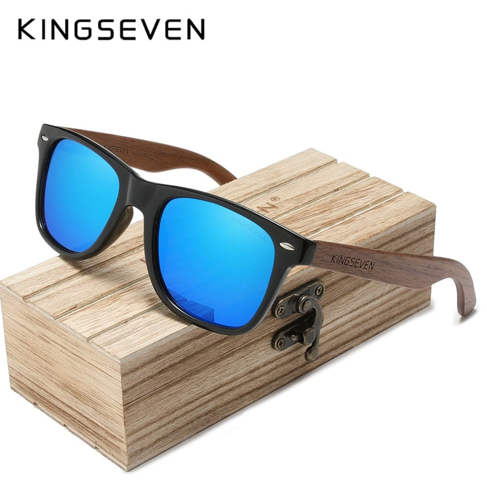 KINGSEVEN Brand 2022 Fashion Handmade Natural Wooden Sunglasses For Men Women Polarized Sun Glasses UV400 Mirror Male Eyewear