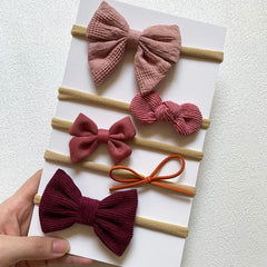 5Pcs/Set Baby Headband Bows For Girls Headbands Children Elastic Hair Bands New Born Hairband Soft Toddler Cute Accessories