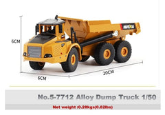 HUINA Alloy Diecast Excavator 1:50 Engineering Construction Model Bulldozer Metal Truck for Boys Birthday Gift Toy Cars