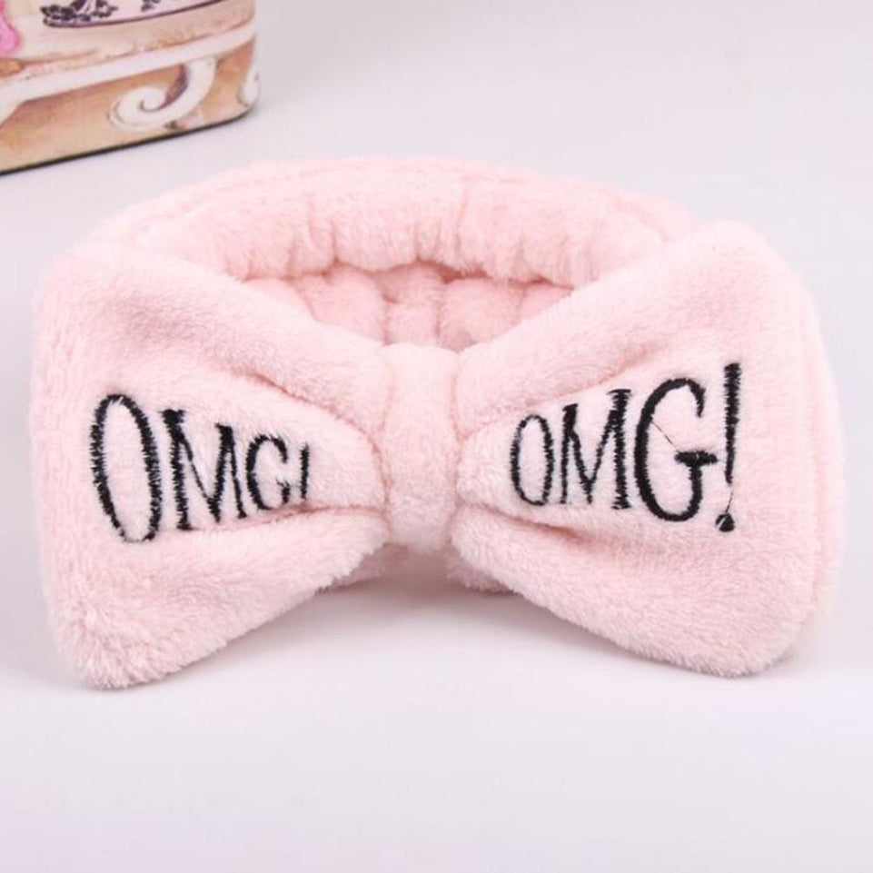 New Letter "OMG" Coral Fleece Soft Bow Headbands for women Girls Cute Hair Holder Hairbands Hair Bands Headwear Hair Accessories