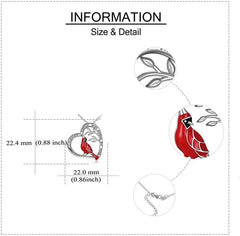 1pc Cardinal Parrot Moon Necklace Red Bird Cardinals Appear When Angels Are Near Glass Pendant Memory of Someone Gift Jewelry