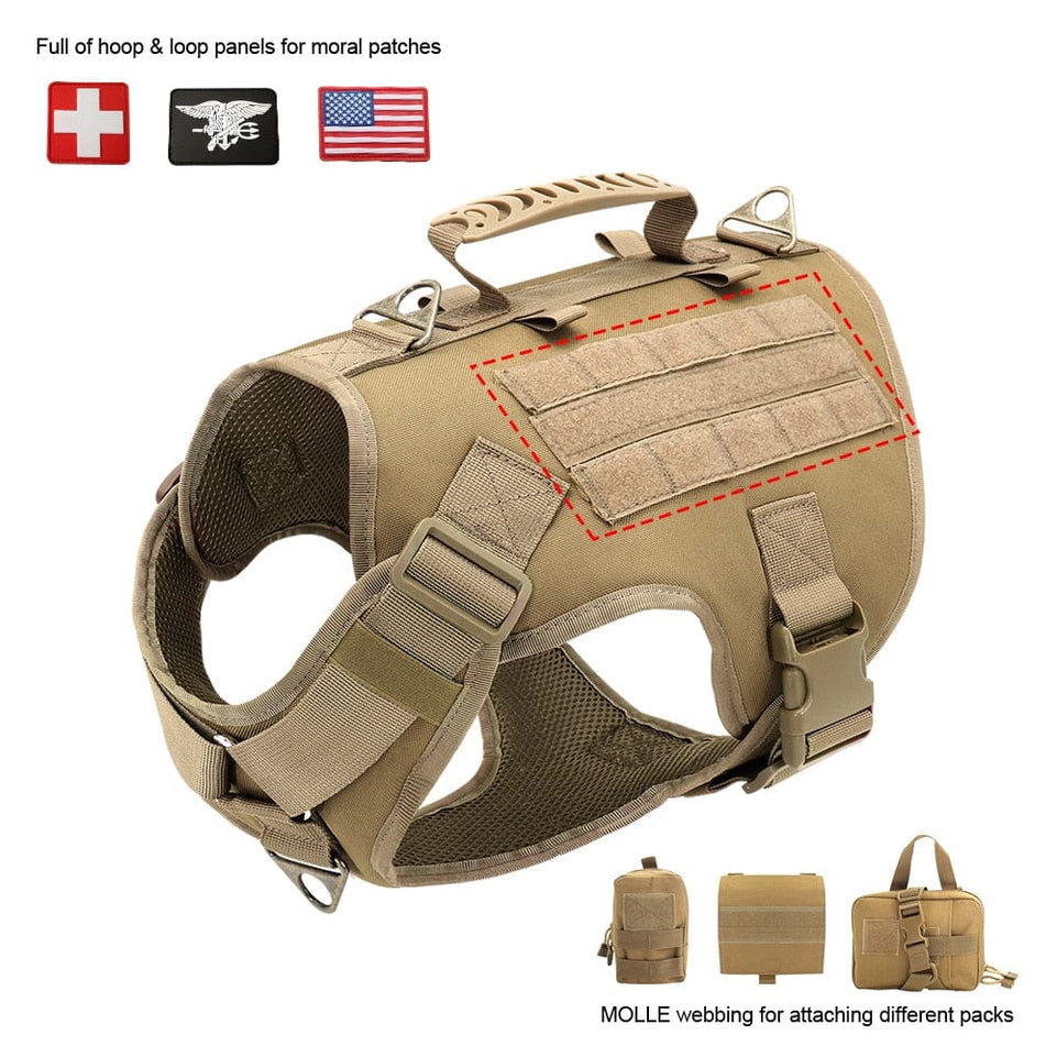 Tactical Dog Harness Pet Military Training Dog Vest German Shepherd Dog Harness Molle Vest For Medium Large Dogs