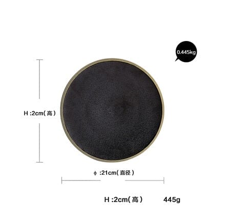 Exclusive KINGLANG Black Ceramic Dinner Plate Western Big Steak Plate Main Course Plate Dish Restaurant  Plates