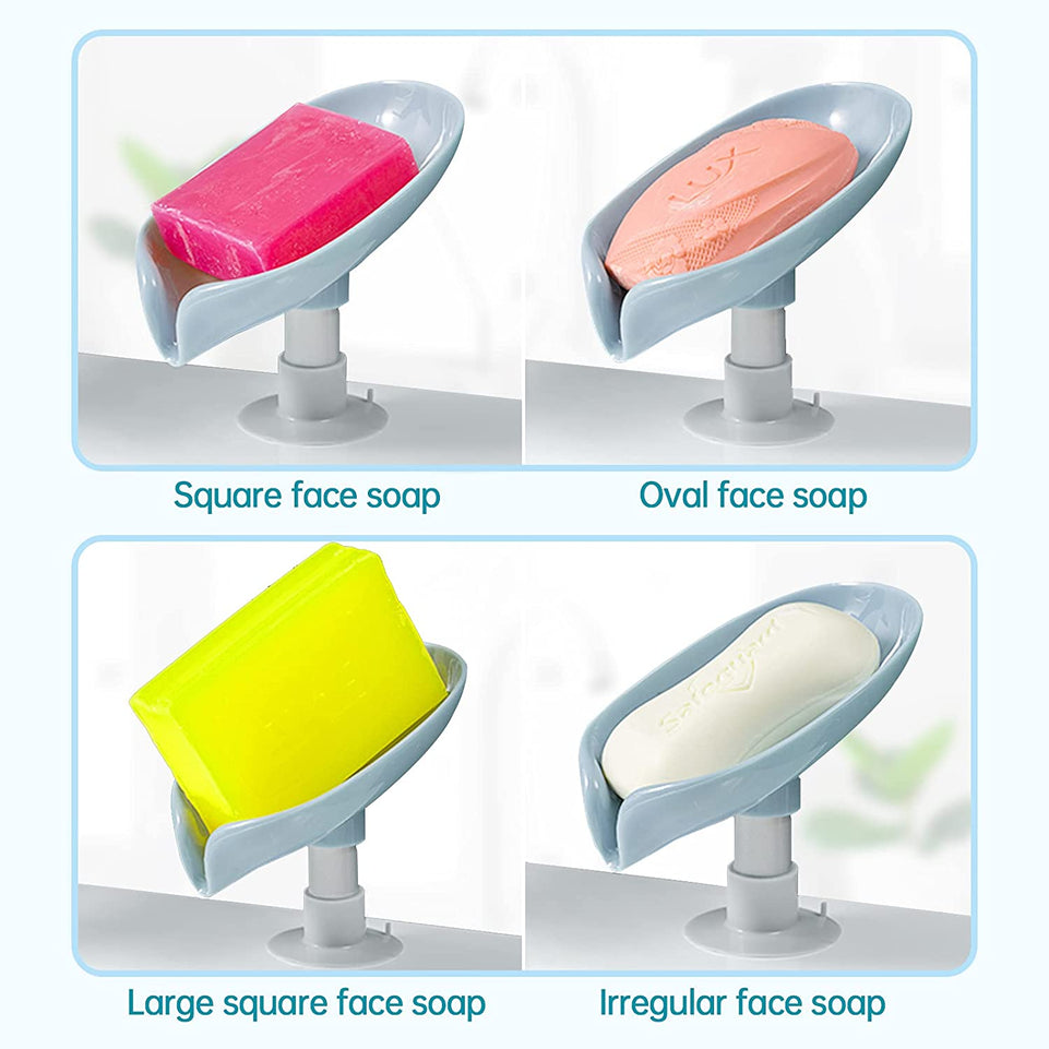 Soap dish Leaf Soap Box Drain Soap Holder Bathroom Shower Soap Holder Dish Storage Plate Tray Bathroom Supplies Soap container