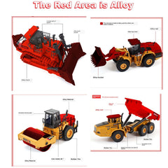 HUINA Alloy Diecast Excavator 1:50 Engineering Construction Model Bulldozer Metal Truck for Boys Birthday Gift Toy Cars