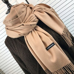 2021 Women Cashmere Scarves With Tassel Lady Winter Autumn Long Scarf High Quality Keep Warm Female Shawl Thicker Men Scarf