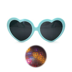 2021 Heart Shape Special Effect Glasses Heart Shape Party Eyewear Night Light Change Fashion Birthday Sun Glasses