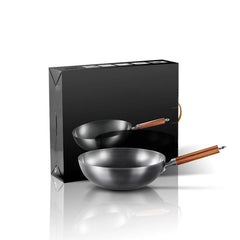 Chinese Traditional Handmade Iron Wok Non-stick Pan Non-coating Gas and Induction Cooker Cookware Kitchen pot pans - Wowza