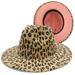 Rose red fedora hat new leopard print hat European and American men's and women's hat fedora jazz winter hat шапка женская