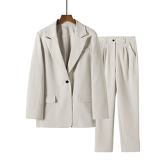 GCAROL Women Blazer And Guard Pants Sets Two Pieces OL Single Breasted Jacket Formal Suit Pleated Trousers Spring Autumn Winter