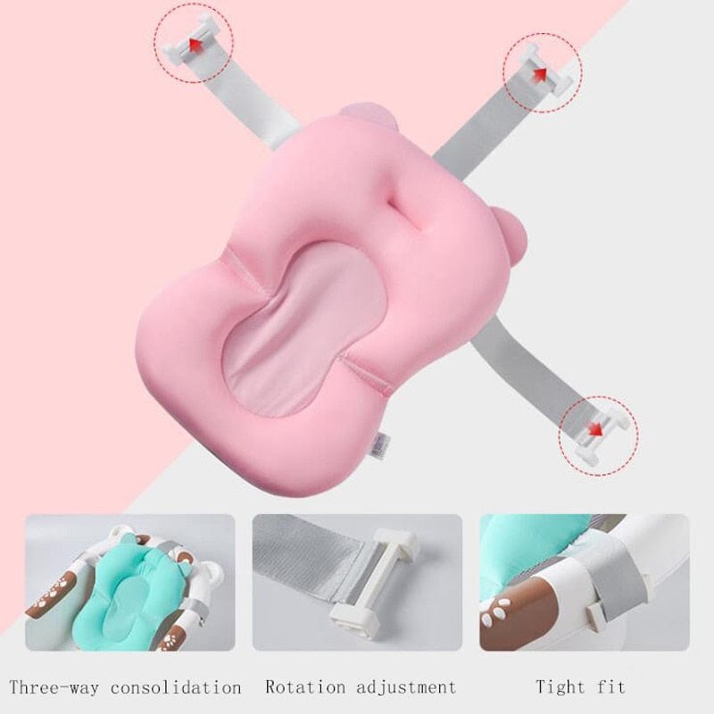 Portable Baby Bathtub Pad Ajustable Bath Tub Shower Cushion Newborn Support Seat Mat Foldable Baby Bath Seat Floating Water Pad