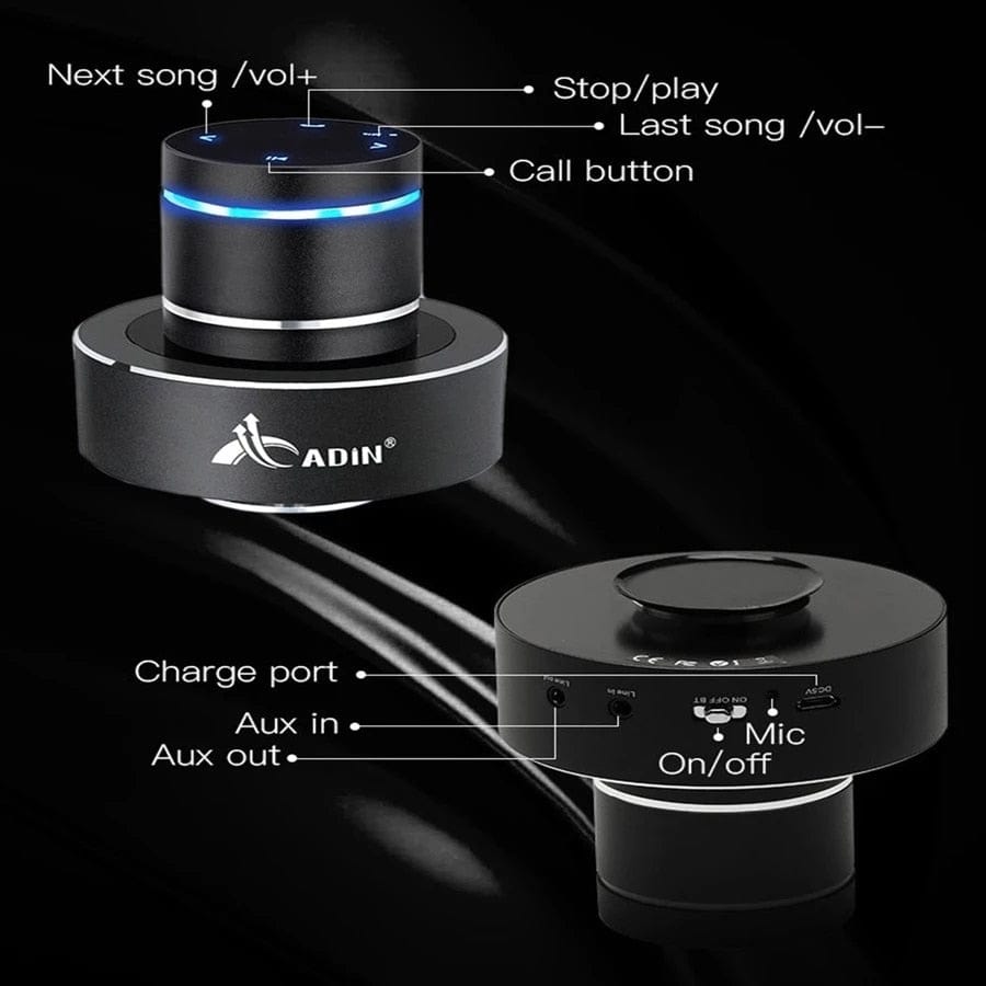 Adin 26w Vibro Wireless Bluetooth Speaker Mini Portable Subwoofer Neighbor Vibration Resonance Music Speakers Column For Phone