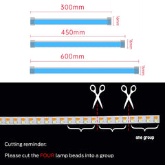 2pcs Auto Headlights White Turn Signal Yellow Brake Flow Lights LED DRL Car Daytime Running Light Flexible Waterproof Strip 12V