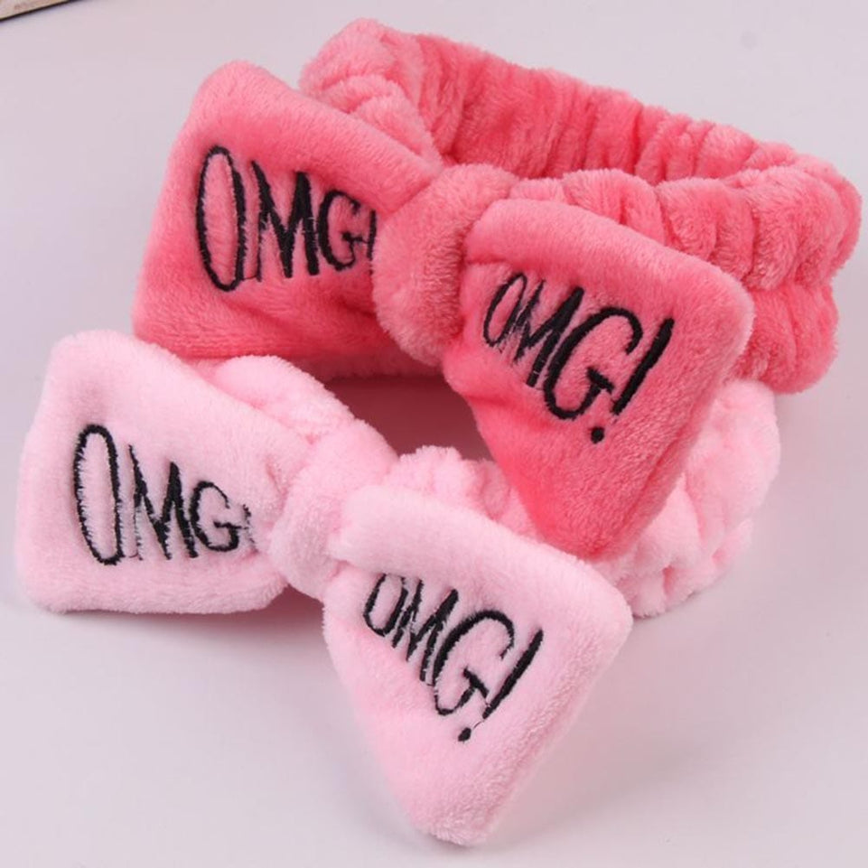 New Letter "OMG" Coral Fleece Soft Bow Headbands for women Girls Cute Hair Holder Hairbands Hair Bands Headwear Hair Accessories