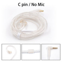 KZ ZS10 ZSN ZEX PRO In Ear Cable High-Purity Oxygen-Free Copper Twisted Upgrade Cable 2pin Cable For KZ ZEX Silver plated Cable