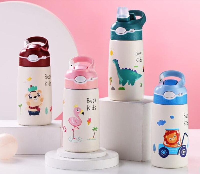 400ML Children Thermos Water Bottle Kids Thermos Mug Baby Duck Billed Straw 316 Stainless Steel Vacuum Flasks Tumbler Thermo Cup - Wowza