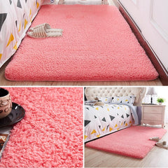 Nordic Fluffy Carpet For Bedroom Living Room Large Size Plush Anti-slip Soft  Door Mat White pink Red Children's Rugs For Room