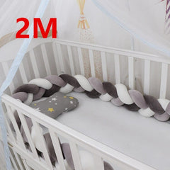 3M Baby Bumper Bed Braid Knot Pillow Cushion Bumper for Infant cuna Bebe lit Crib Protector Cot Bumper Room Decor