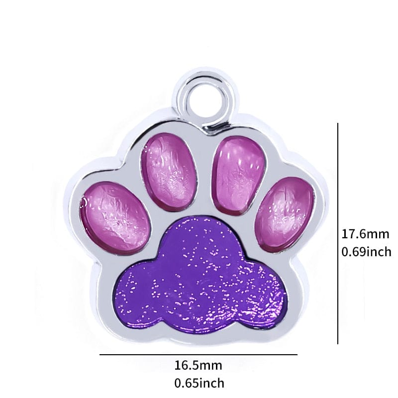 Personalized Dog Cat Tags Engraved Cat Dog Puppy Pet ID Name Collar Tag Pendant Pet Accessories Paw Glitter Pendant - Wowza