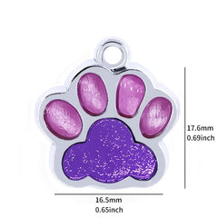 Personalized Dog Cat Tags Engraved Cat Dog Puppy Pet ID Name Collar Tag Pendant Pet Accessories Paw Glitter Pendant - Wowza