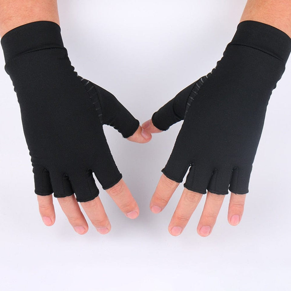 Aptoco Compression Arthritis Gloves Women Men Joint Pain Relief Half Finger Brace Therapy Wrist Support Anti-slip Therapy Gloves