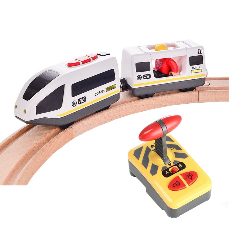 RC Electric Train Set With Carriage Sound and Light  Express Truck FIT Wooden Track Children Electric Toy Kids Toys