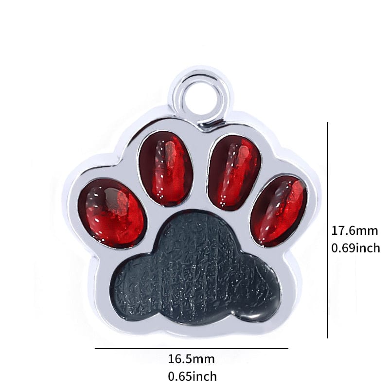 Personalized Dog Cat Tags Engraved Cat Dog Puppy Pet ID Name Collar Tag Pendant Pet Accessories Paw Glitter Pendant - Wowza