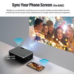 AUN MINI Projector A30C Pro Smart TV WIFI Portable Home Theater Cinema Sync Android Phone Beamer LED Projectors for 4k Movie