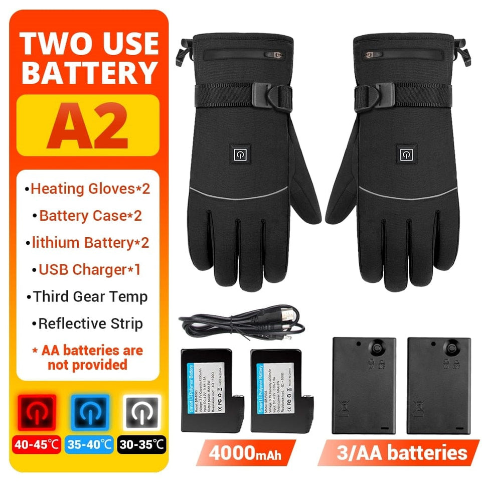 Motorcycle Gloves Waterproof Heated Moto Touch Screen Battery Powered Motorbike Racing Riding Gloves Winter##