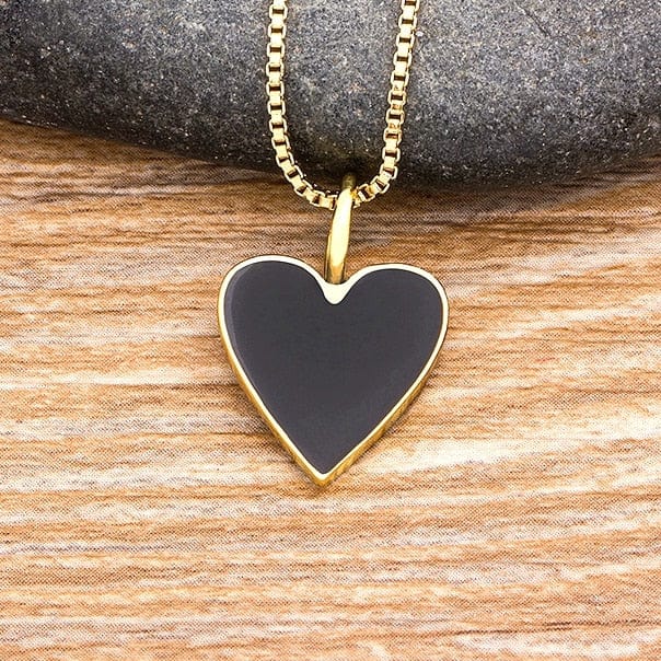 Romantic Heart Couple Necklace 5 Colors Simple Valentine's Day Sweater Chain Best Friend Lovers Wedding Party Gift Jewelry