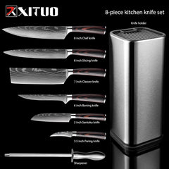 XITUO Chef Bread Eviscerate Sliced Fruit Chinese Japanese Kitchen Knife Sharp Utility santoku Complete Damascus Pattern Cooking - Wowza